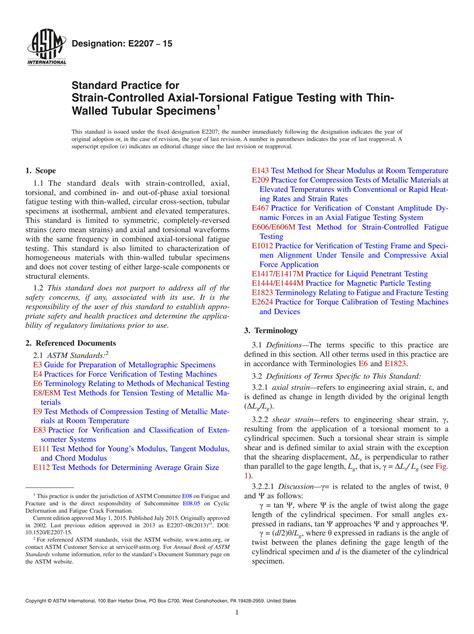 reversed torsional testing|Standard Practice for Strain.